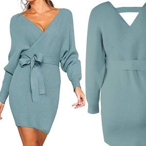 ✨THE SAVOY BLUE BATWING SWEATER DRESS *NWT* ✨